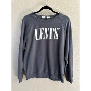 Levis Womens Gray Crewneck Sweatshirt large pullover polyester round neck